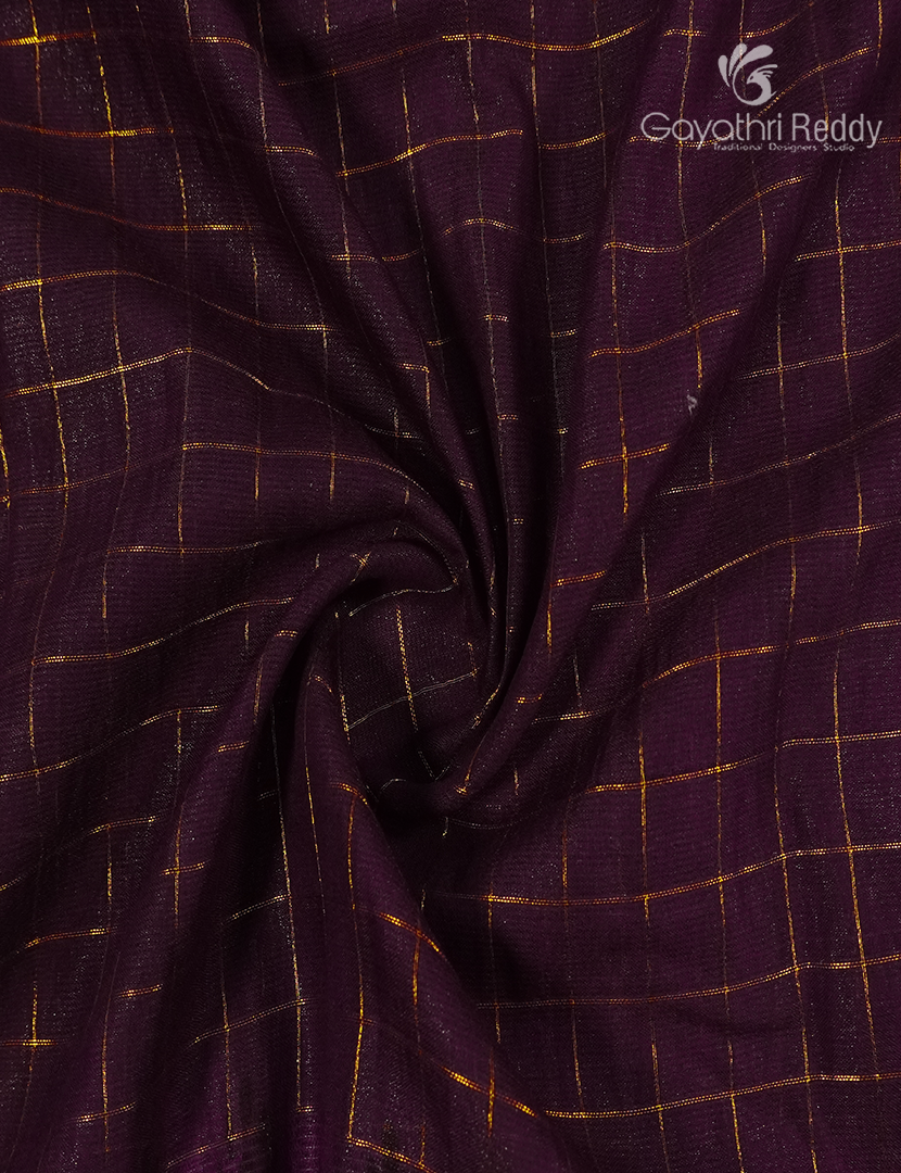 Mangalgiri Kalamkari Saree in Deep Plum