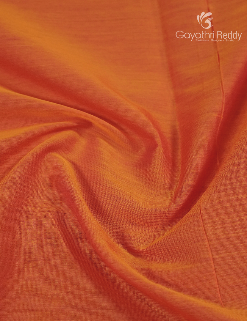 Pure Narayanpet Cotton Saree in Orange