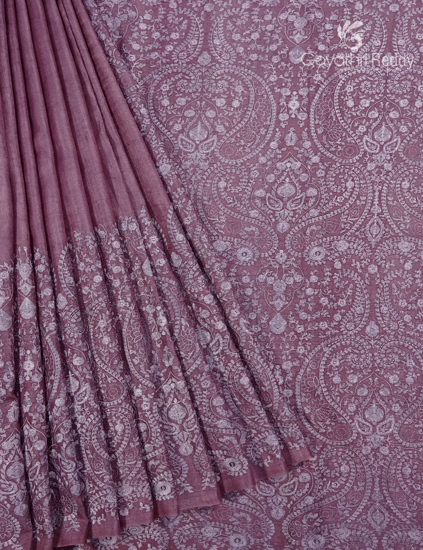 Pure Desi Tussar Fancy Saree in Onion Peach