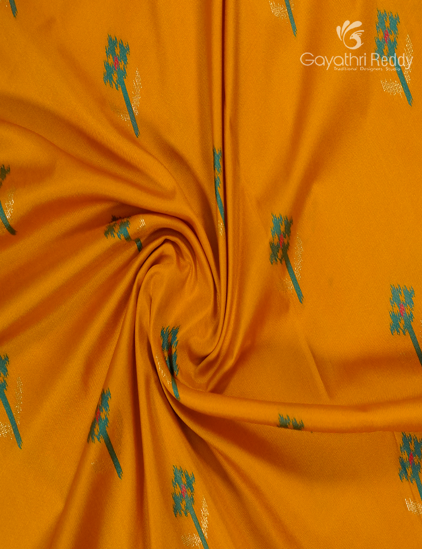 Semi Kanchipuram Art Silk Saree in Turmeric and Rani Pink