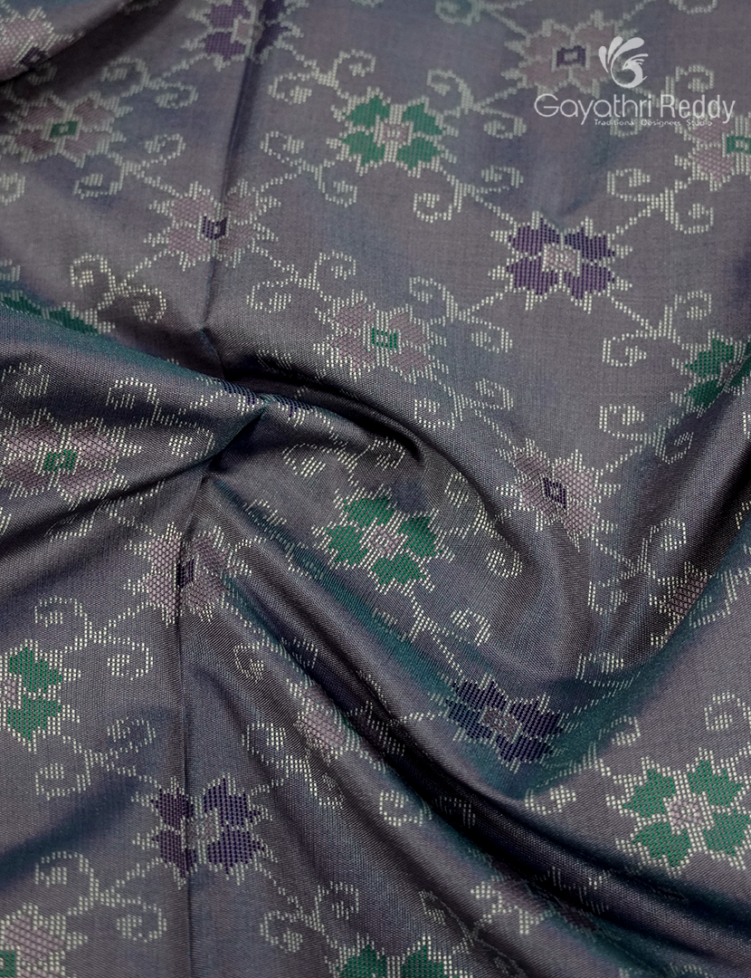 Semi Kanchipuram Art Silk Saree in Ash Grey
