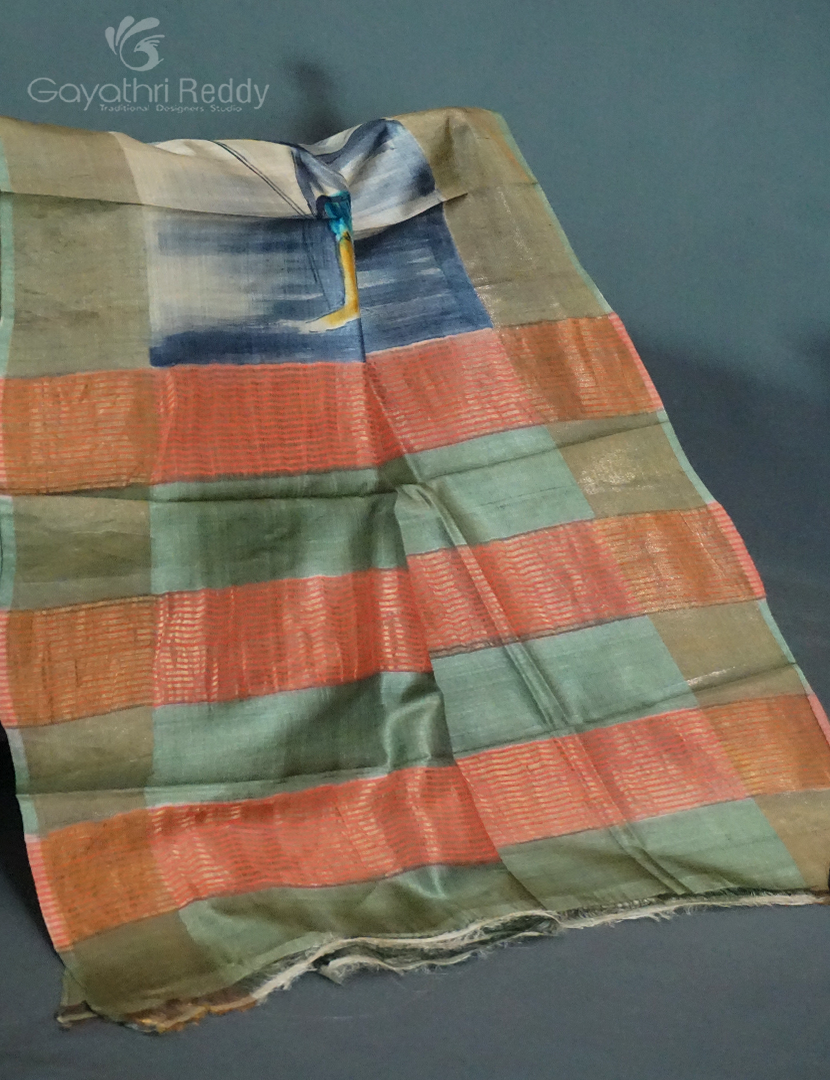 PURE DESI TUSSAR SILK HAND PAINTED-TS786