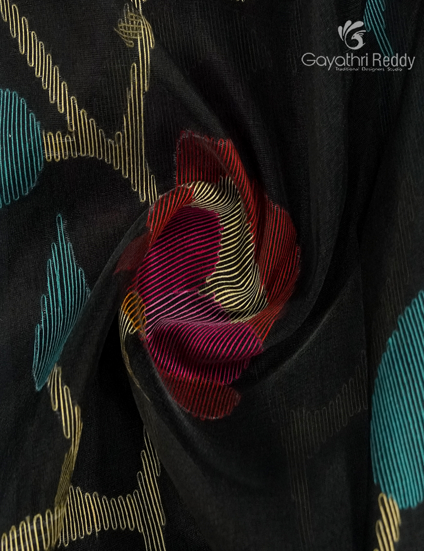 Pure Jamdani Kora Saree in Black