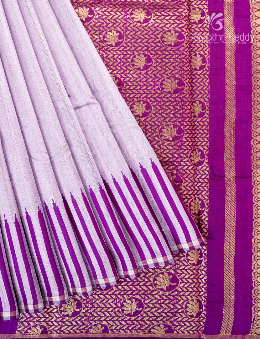 Pure Khadi Pattu Saree in Lilac