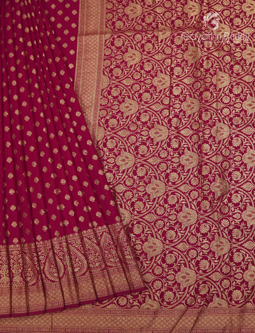 Banaras Georgette Saree in Bridal Red
