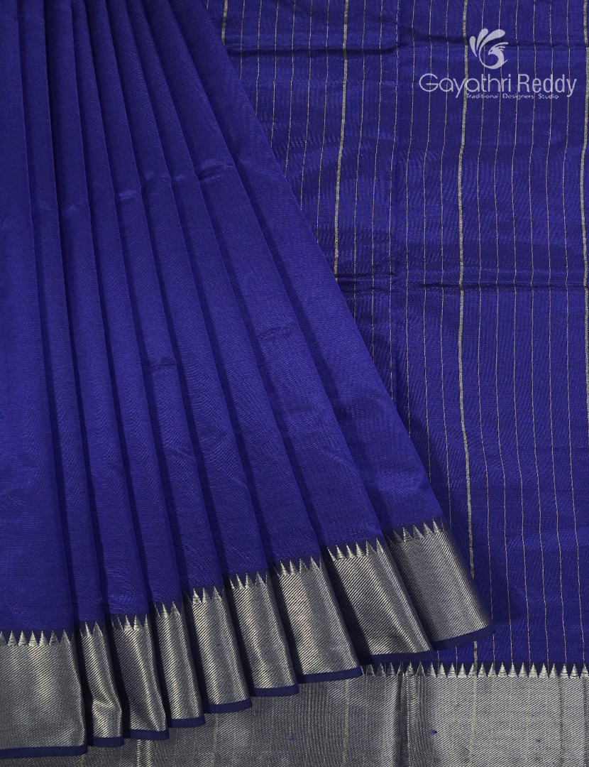 Mangalagiri Pattu Saree in Deep Blue