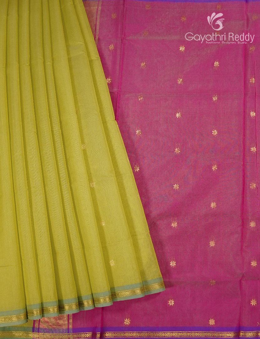 Sico Saree in Lime Green and Rose Pink