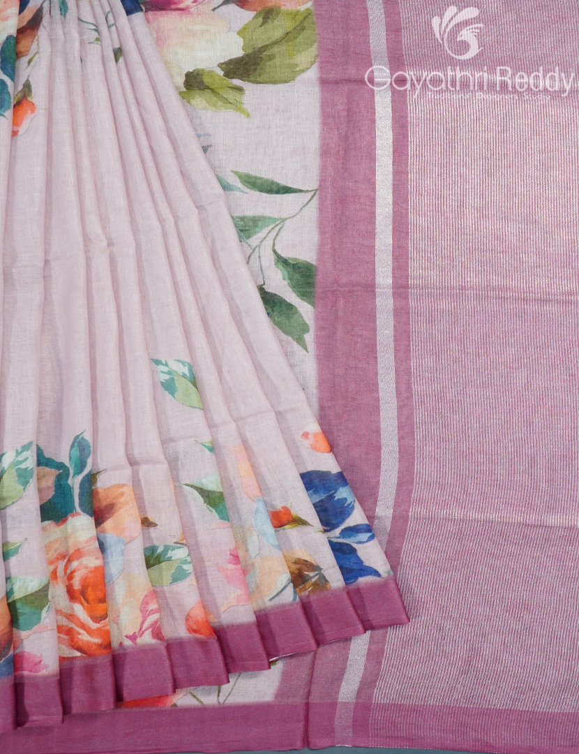 PURE LINEN SAREE-L1434