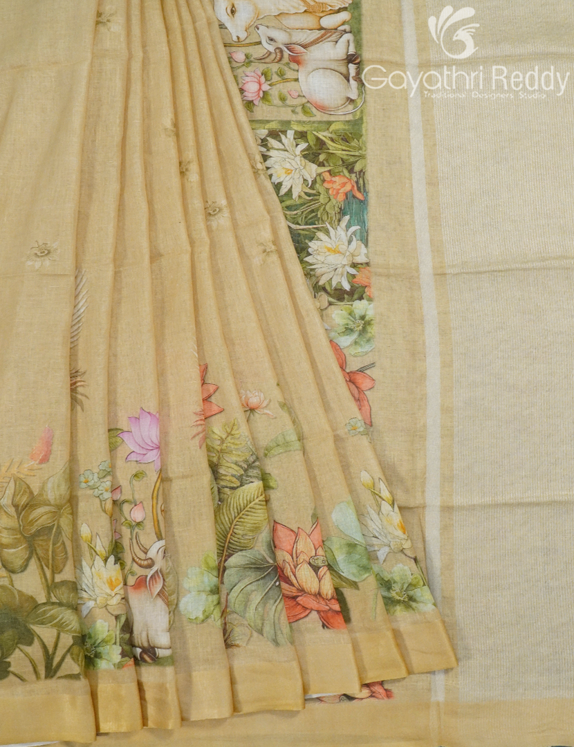 PURE LINEN SAREE-L1444