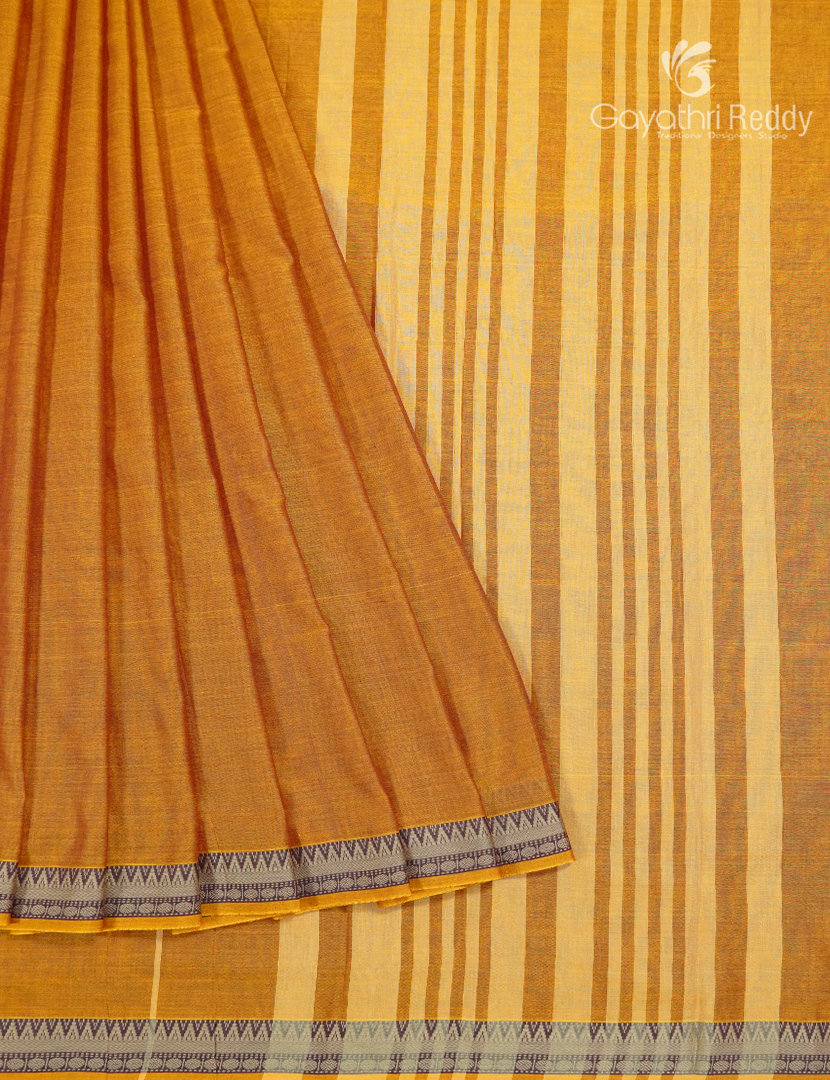 Pure Narayanpet Cotton Saree in Turmeric