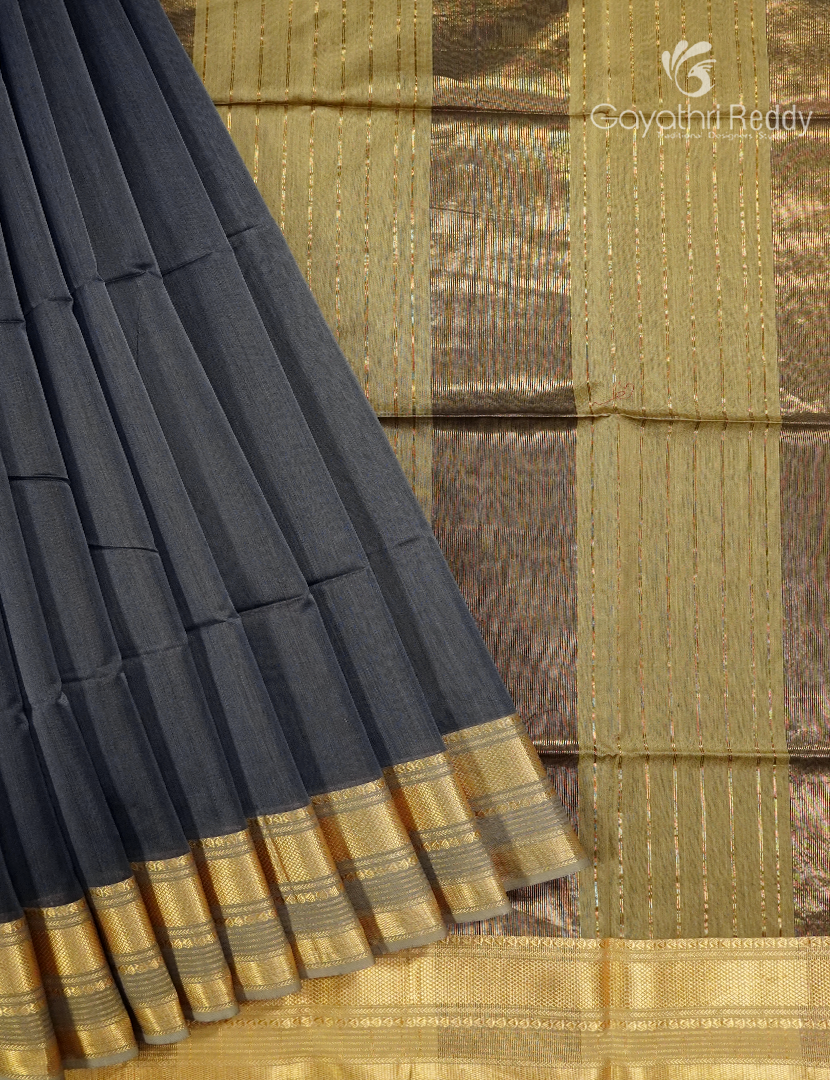 Pure Chanderi Sico Saree in Black