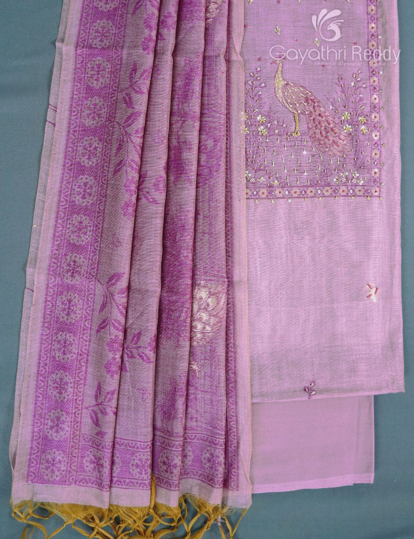 CHANDERI DRESS MATERIAL(3PC)-CDM25