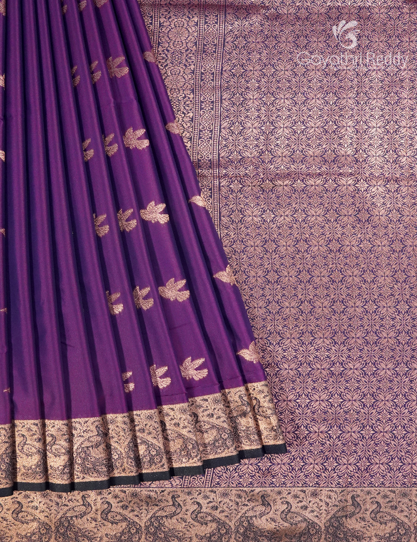 Semi Kanchipuram Art Silk Saree in Purple