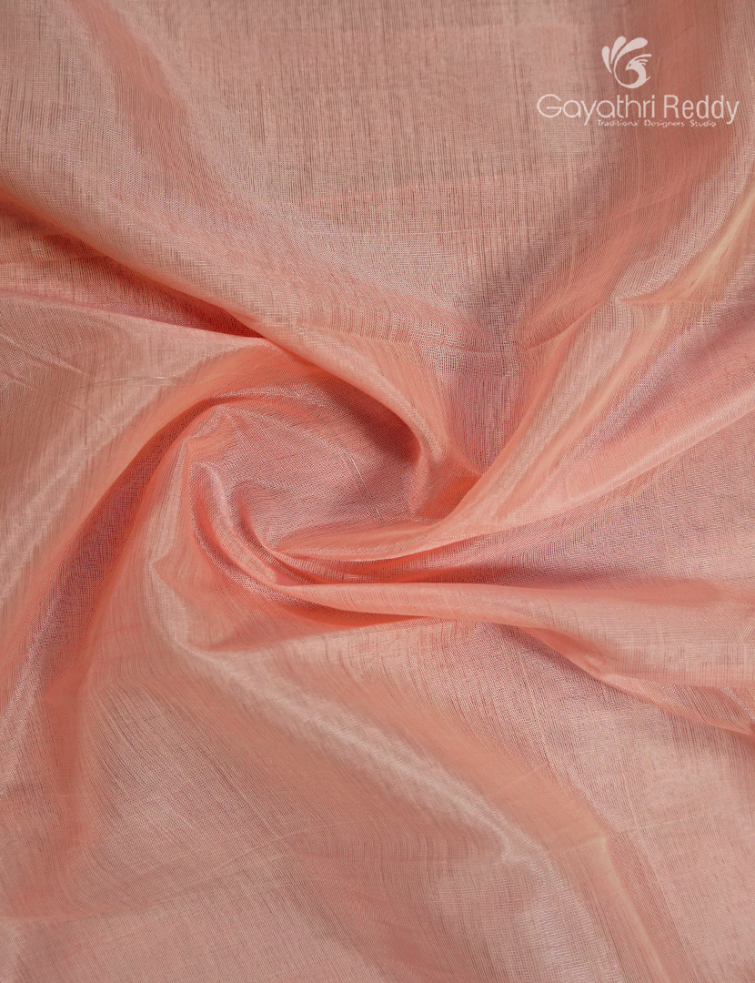 Pure Mangalagiri Langa Voni Set in Pastel Peach