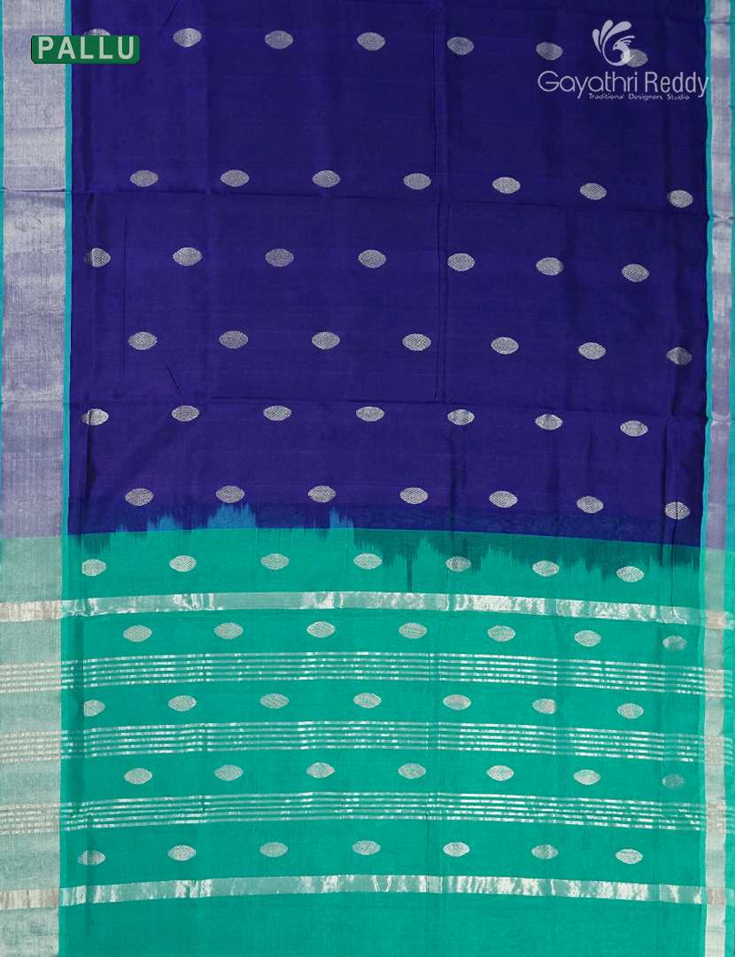Pure Arani Sico Saree in Deep Violet and Sea Green