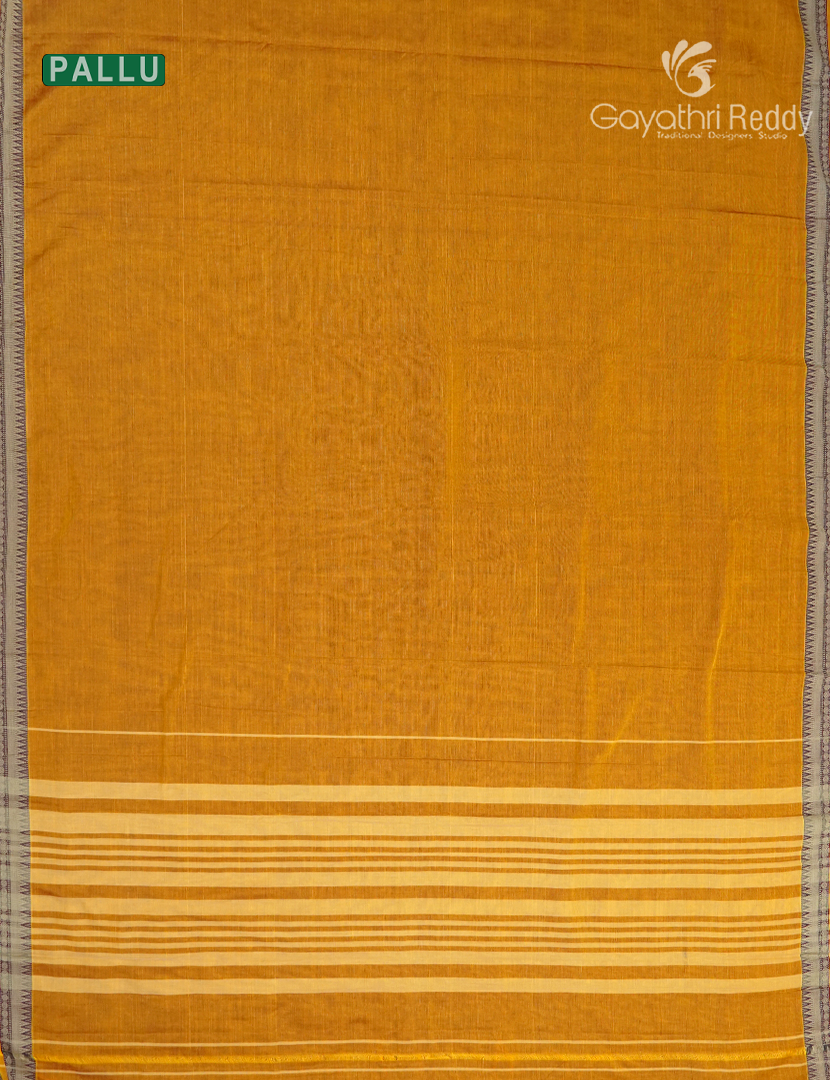 Pure Narayanpet Cotton Saree in Turmeric