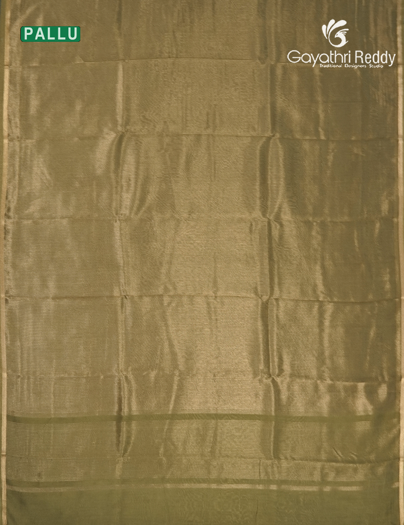 Pure Tissue Saree in Deep Mehendi Green