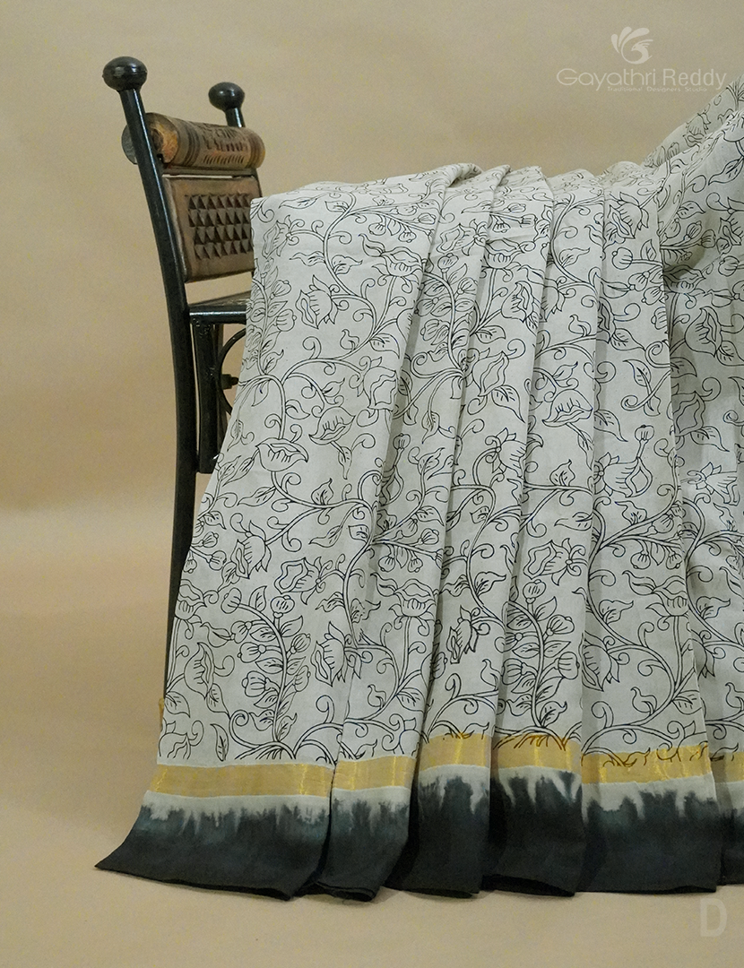 PURE KALAMKARI  KADI  SILK -KKS10