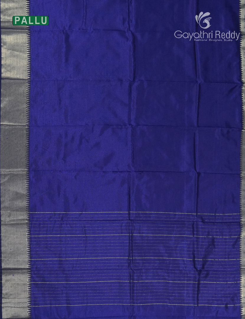 Mangalagiri Pattu Saree in Deep Blue