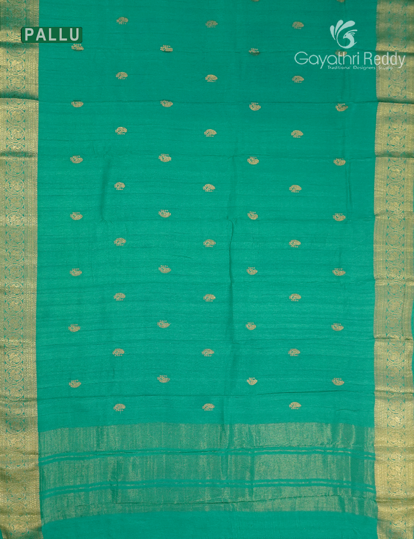 Semi Mysore Crepe Saree in Sea Foam Green
