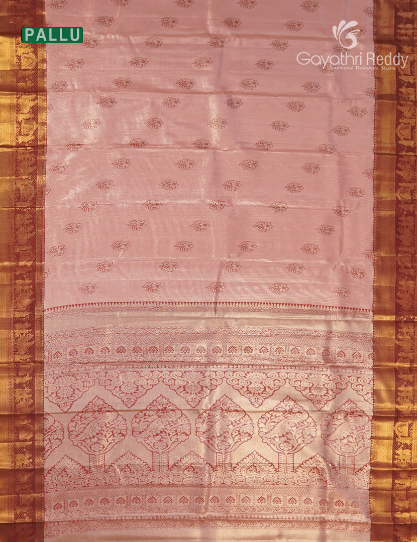 Semi Kanchipuram Silk Saree in Baby Pink