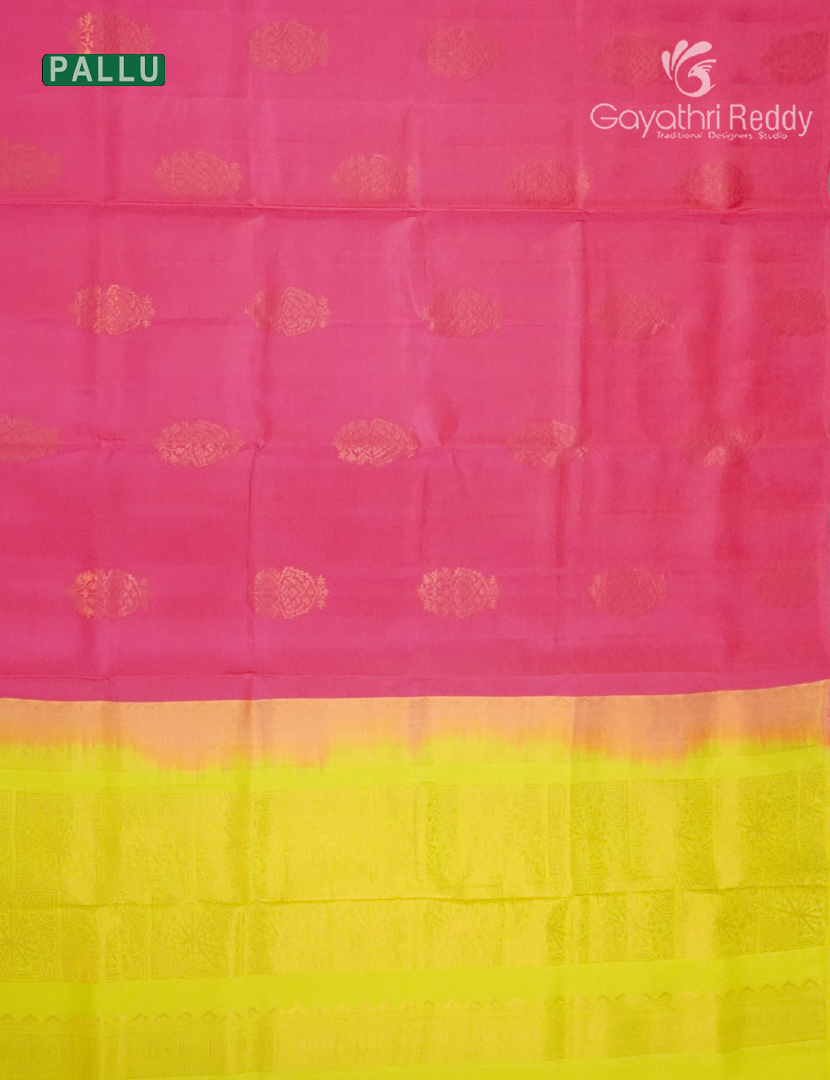 Pure Kanchipuram Silk  Saree in Pink (Butta Style )