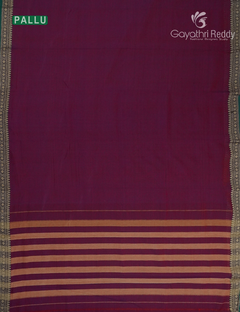 Pure Narayanpet Cotton Saree in Deep Magenta