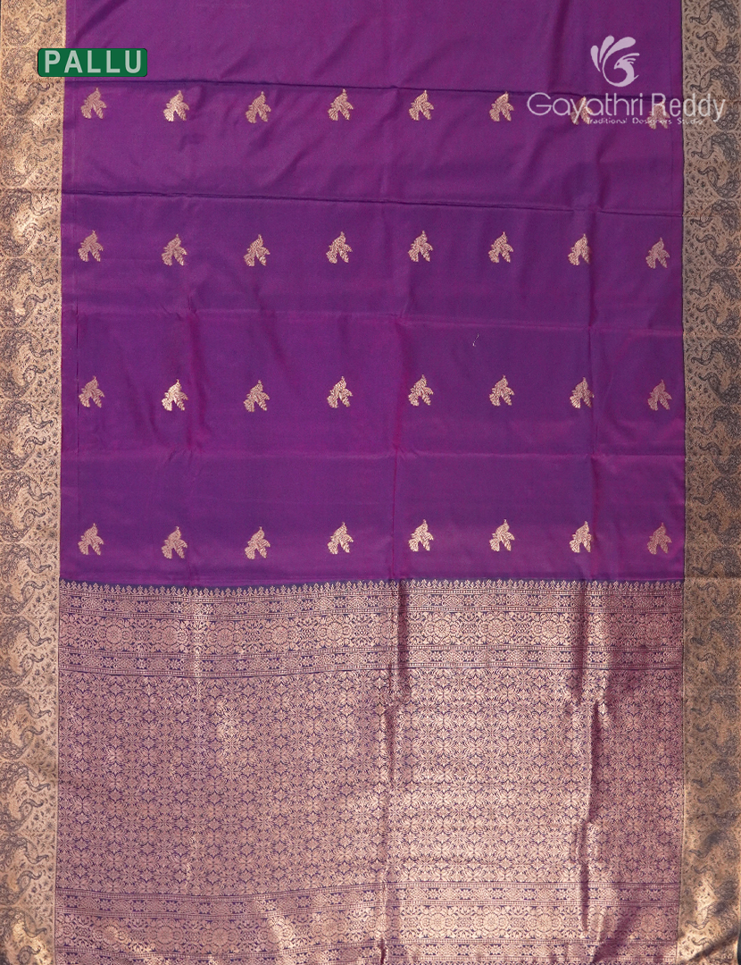 Semi Kanchipuram Art Silk Saree in Purple