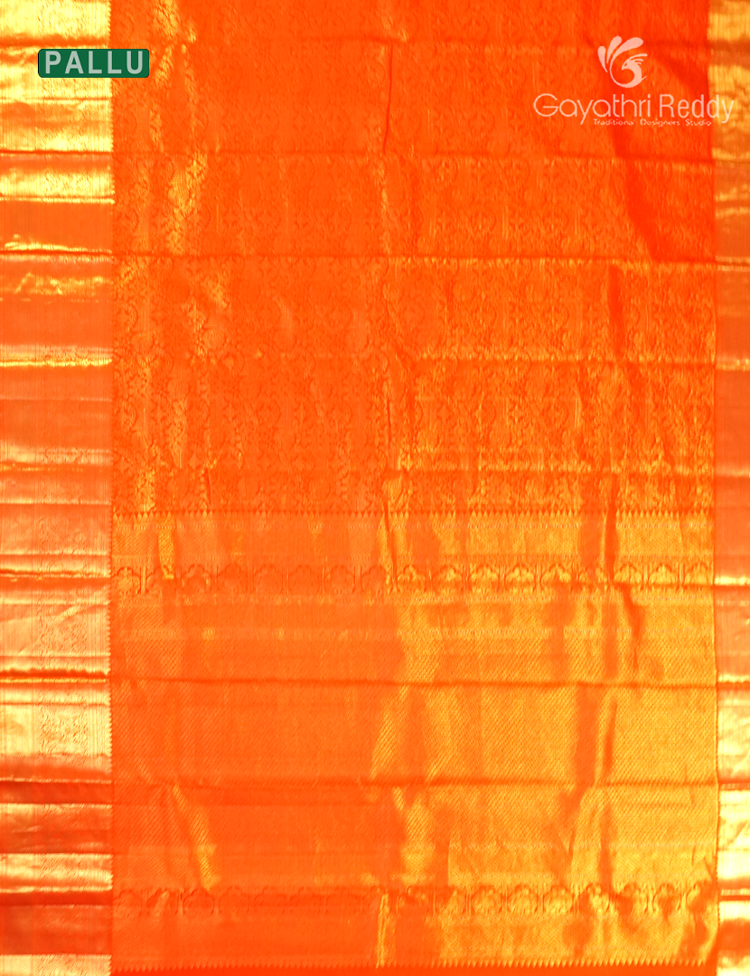 Pure Kanchipuram Bridal Silk in Orange