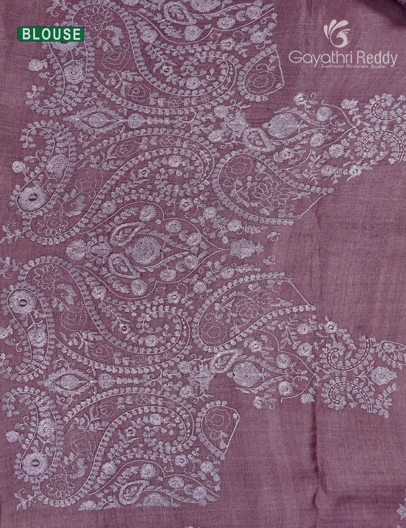 Pure Desi Tussar Fancy Saree in Onion Peach