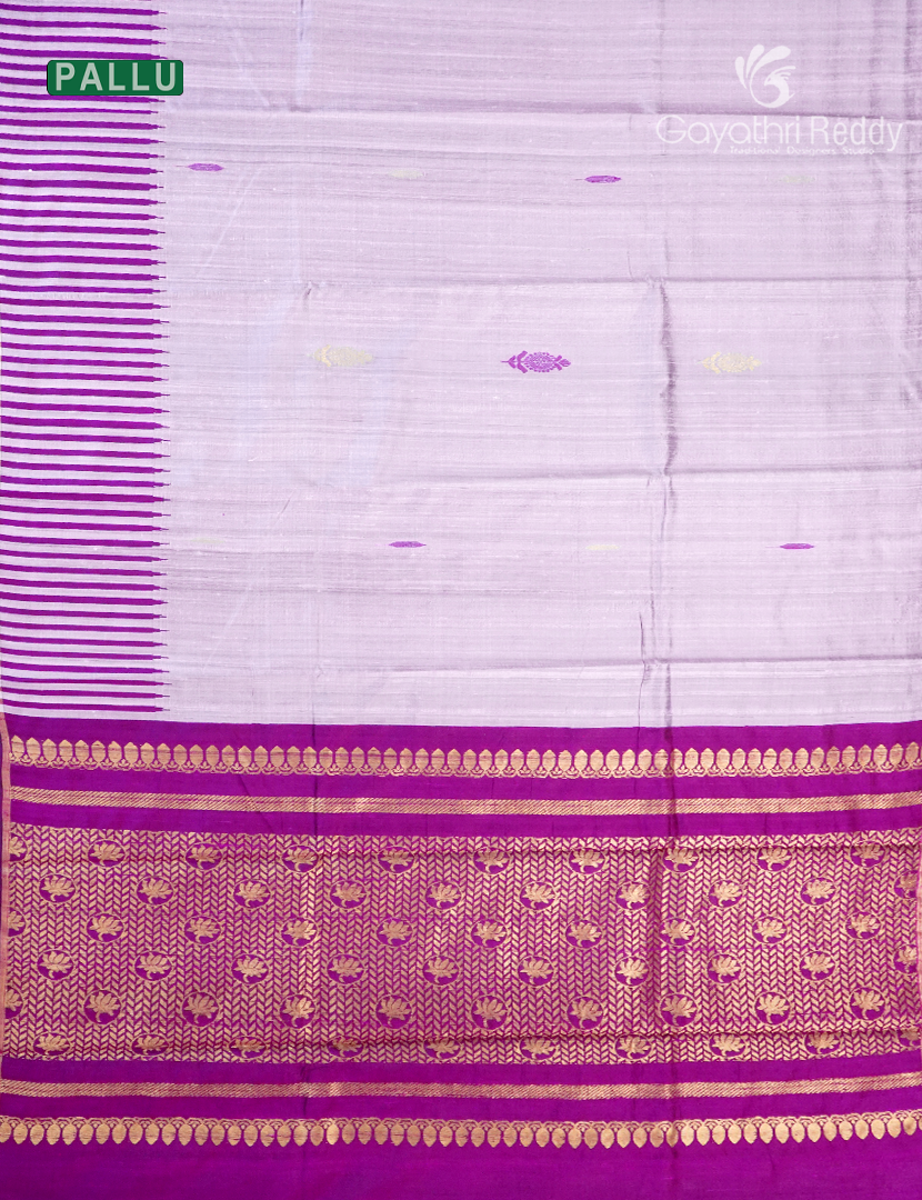 Pure Khadi Pattu Saree in Lilac