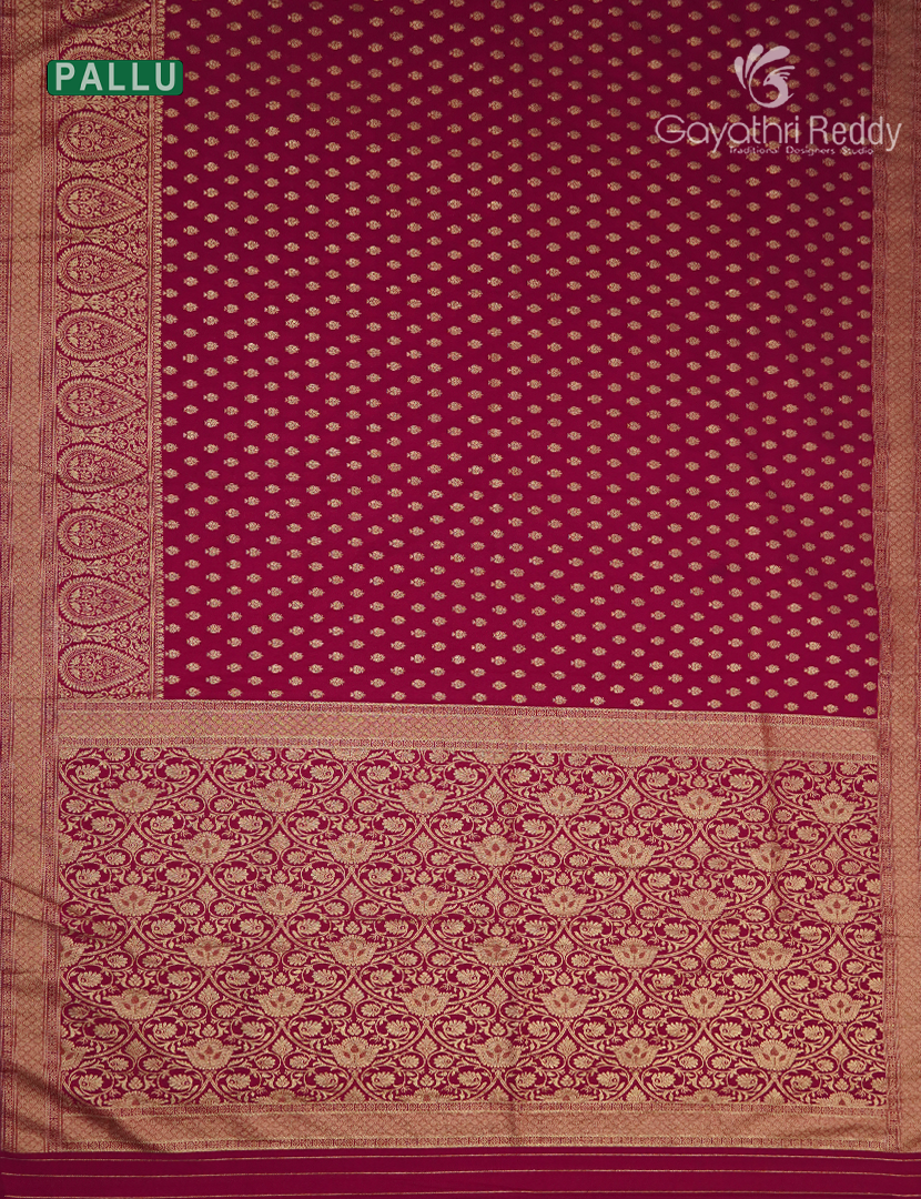 Banaras Georgette Saree in Bridal Red