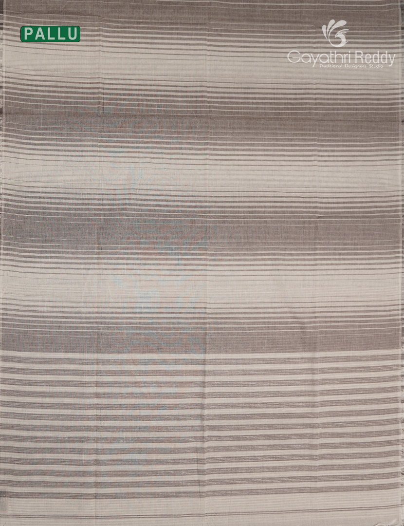 Pure Kanchi Cotton Saree in Cream and Grey