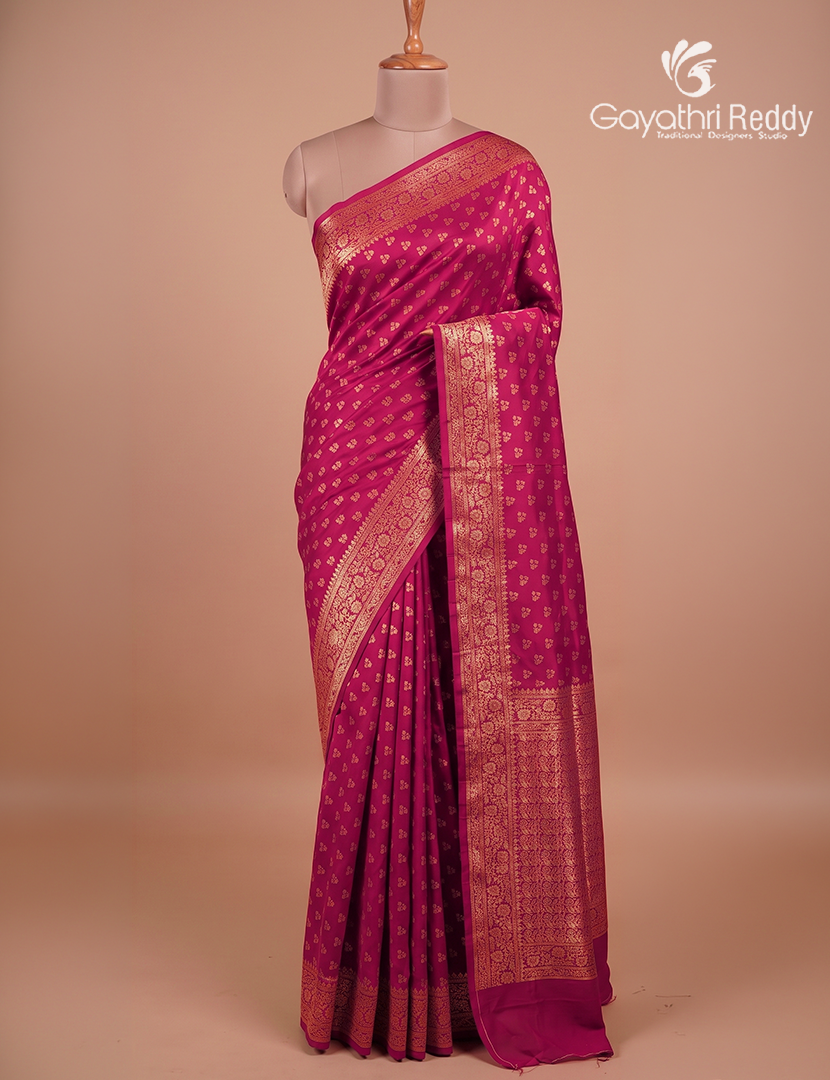 Banaras Georgette Saree in Deep Rani Pink