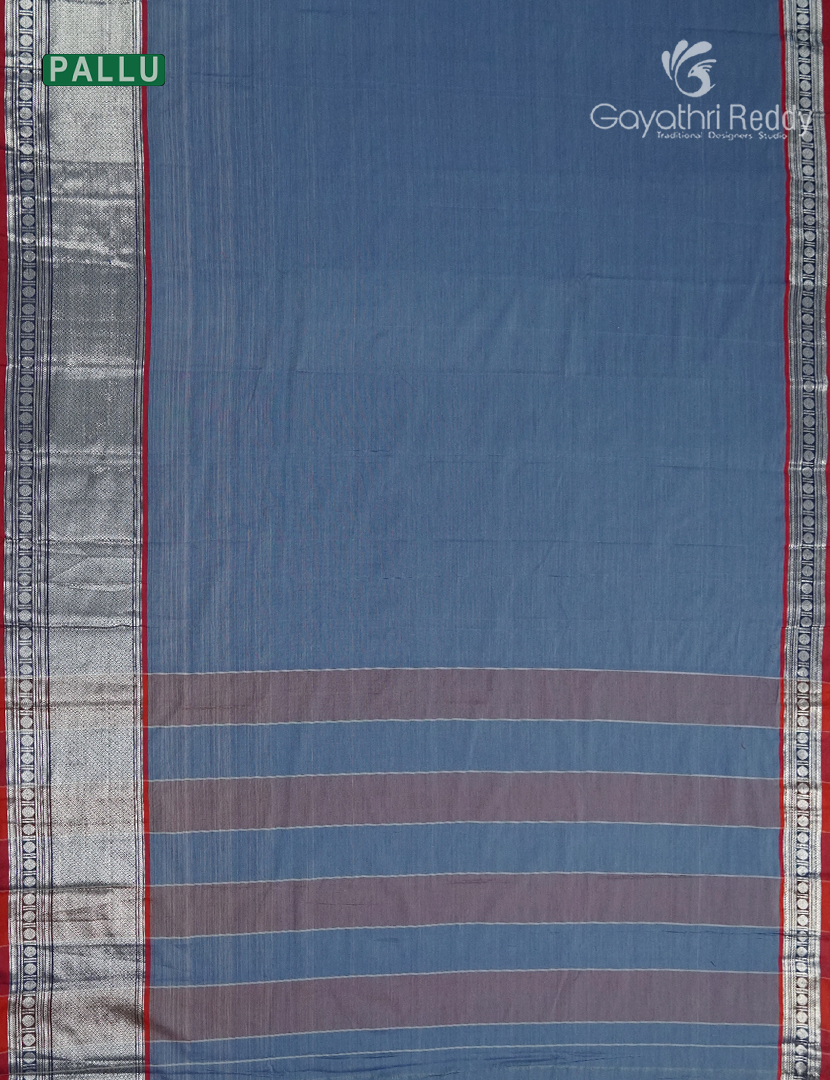 Pure Narayanpet Cotton Saree in Ash Grey
