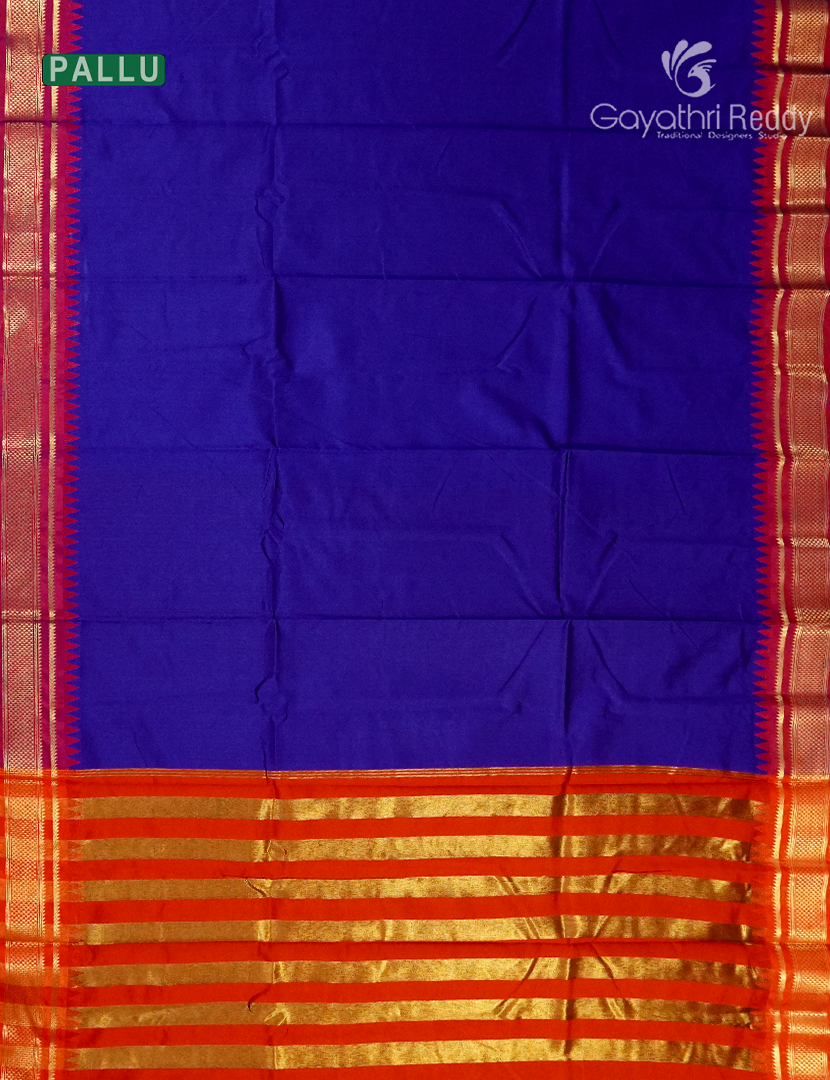 Semi Gadwal Saree in Royal Blue
