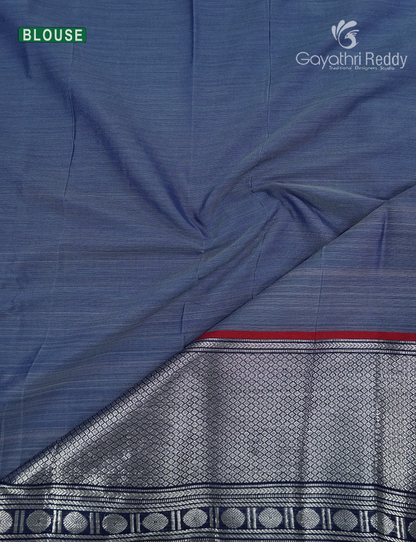 Pure Narayanpet Cotton Saree in Ash Grey