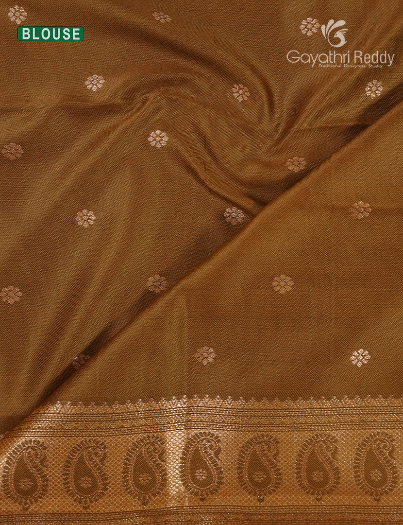 Semi Kanchipuram Art Silk Saree in Mustard