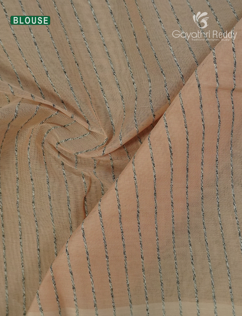 Pure Handloom Cotton Saree in Pastel Peach