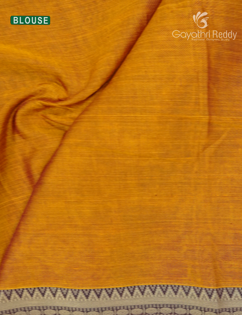 Pure Narayanpet Cotton Saree in Turmeric