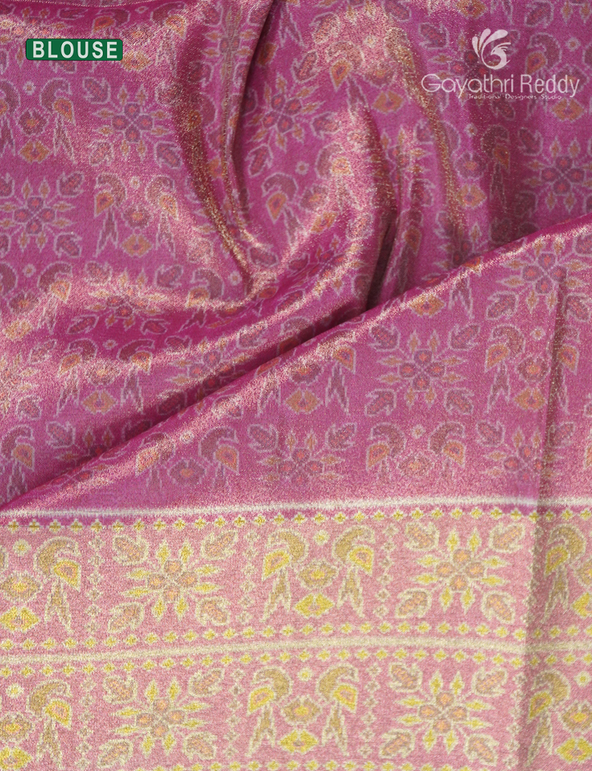 Semi Tussar Saree in Cobalt Blue and Pink
