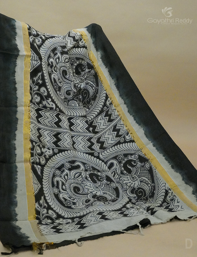 PURE KALAMKARI  KADI  SILK -KKS10