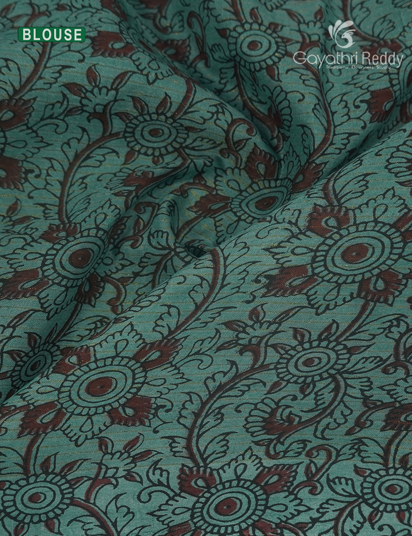 Pure Munga Silk Saree in Teal Green