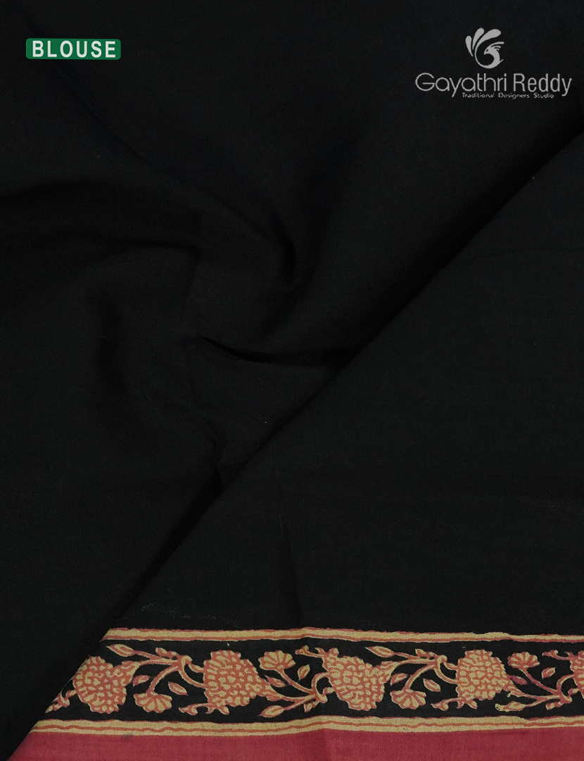 Premium Quality Cotton Kota Saree in Beige and Black