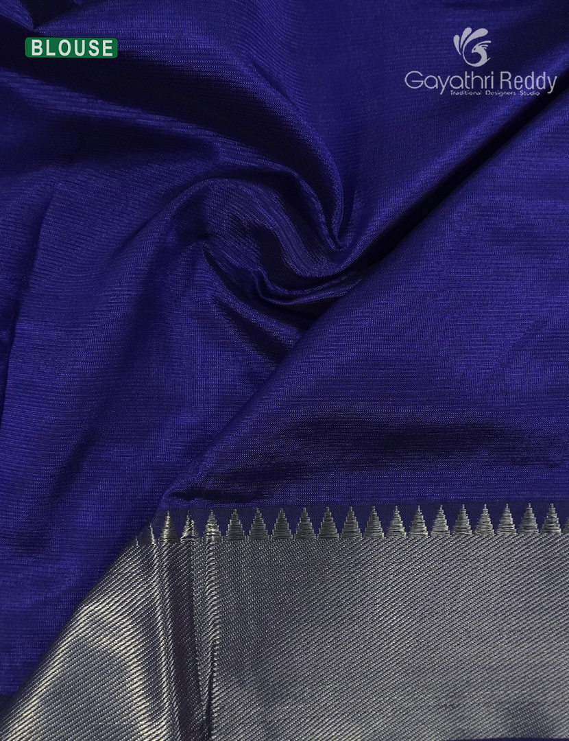 Mangalagiri Pattu Saree in Deep Blue