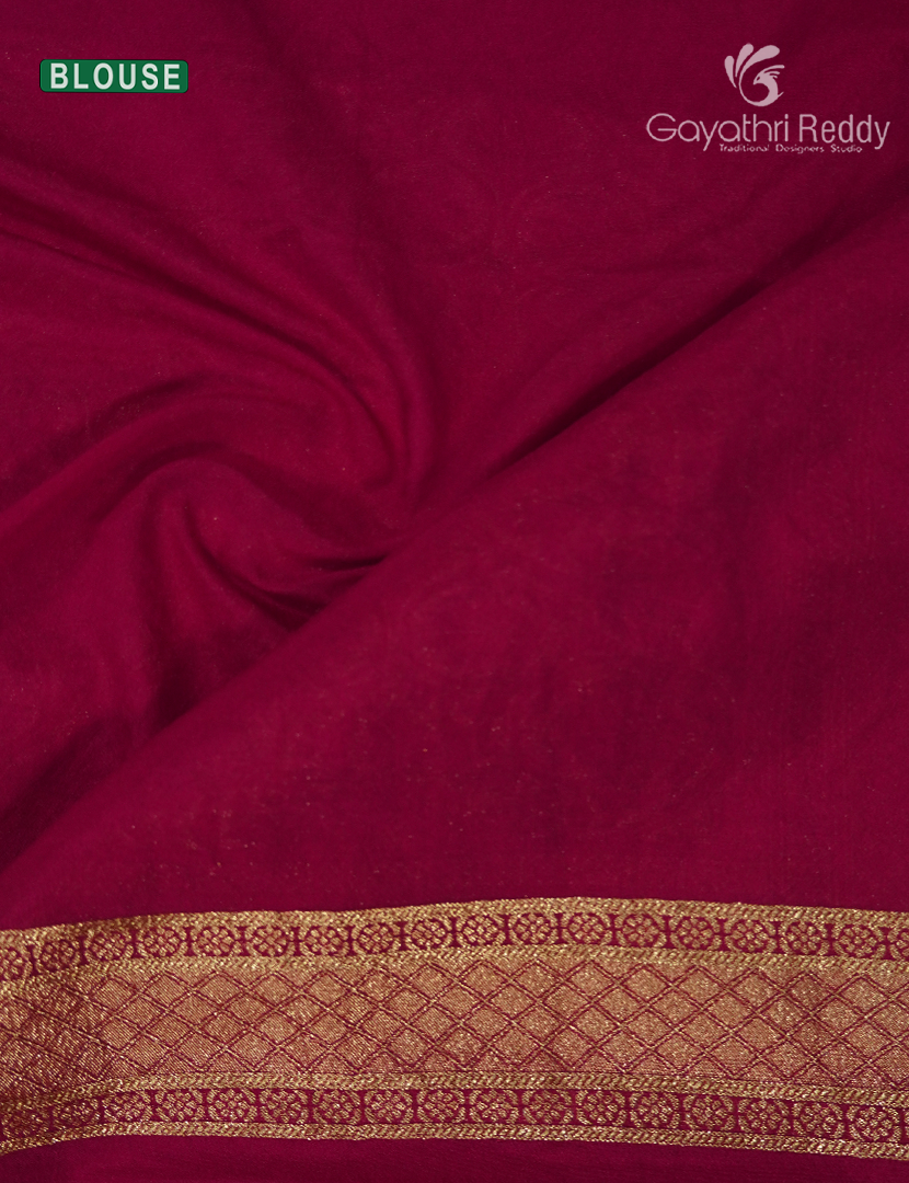Banaras Georgette Saree in Bridal Red