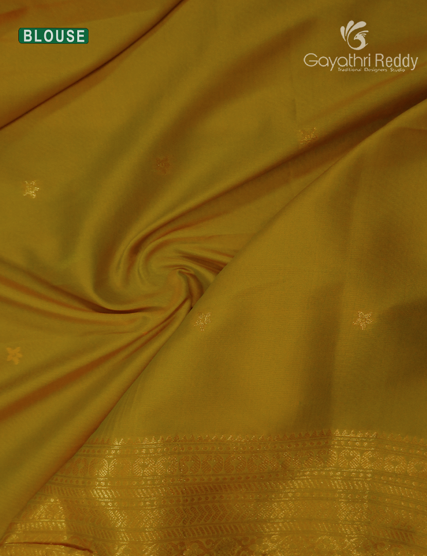Semi Kanchipuram Art Silk Saree in Dry Mehendi