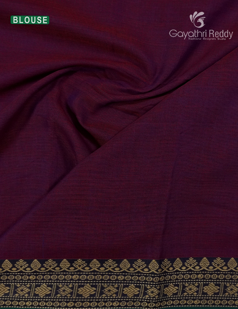 Pure Narayanpet Cotton Saree in Deep Magenta