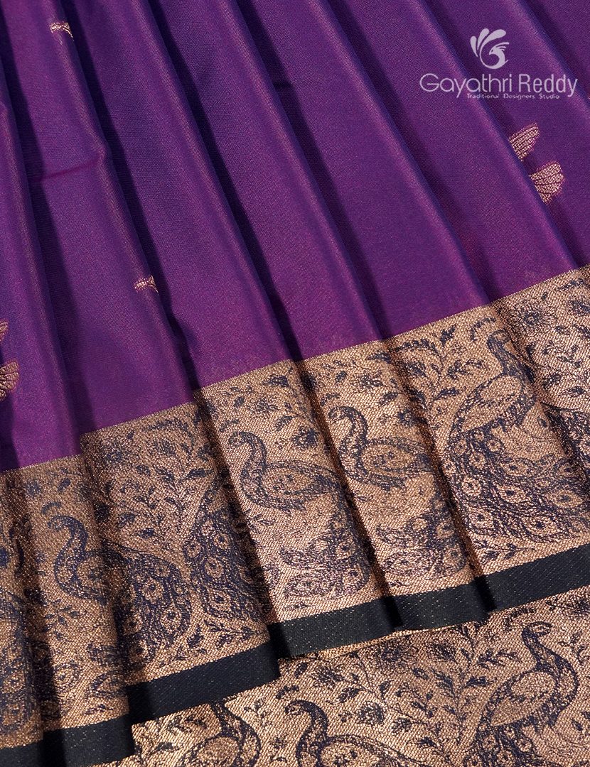 Semi Kanchipuram Art Silk Saree in Purple