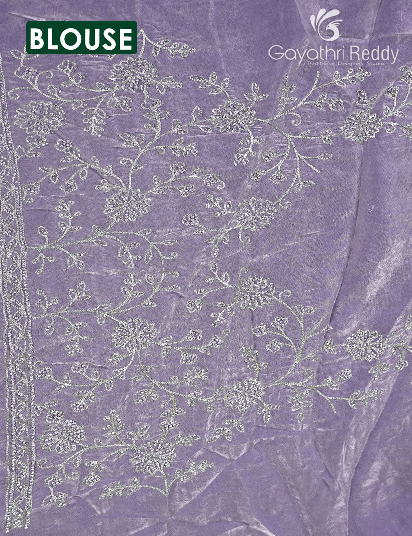 Tissue Organza Saree in Lavender